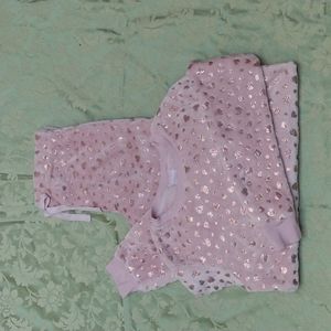 Secret Treasures Women S (4-6) Dusky Rose Fuzzie Pajamas with Rose Gold Hearts💓